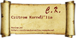 Czitrom Kornélia névjegykártya
