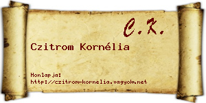 Czitrom Kornélia névjegykártya
